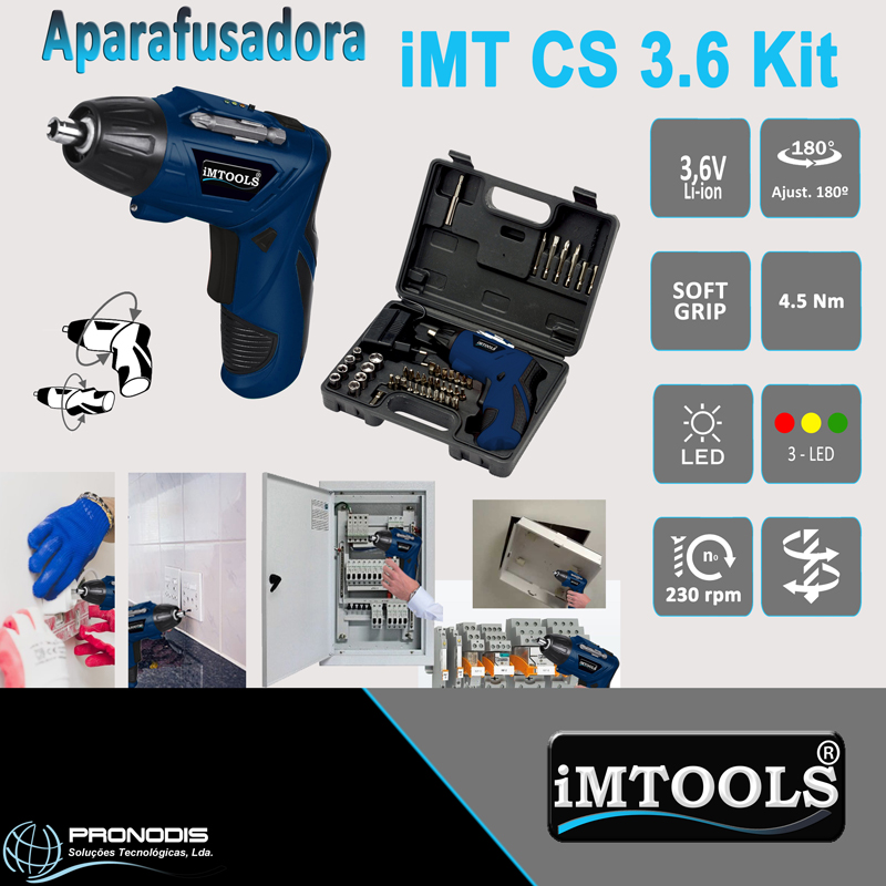 Já disponível para entrega a nova aparafusadora sem fios da nossa marca iMTOOLS - iMT CS 3.6 Kit